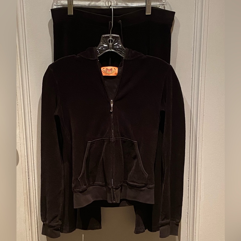 Vintage Y2K Black Terry Cloth Juicy Couture Tracksuit 👑💕